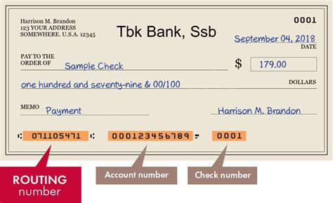 tbk routing number